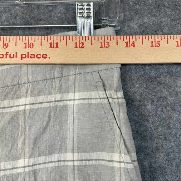 TAILORED by REBECA TAYLOR Linen Blend Trouser Pant Grey White Plaid Size 2 - Picture 7 of 12